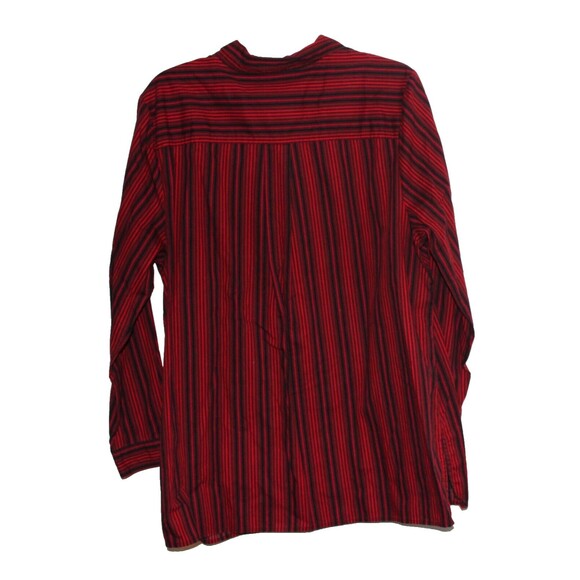 Roaman's Blouse Women's 24 Long Sleeves Red Black Stripe - Picture 2 of 5